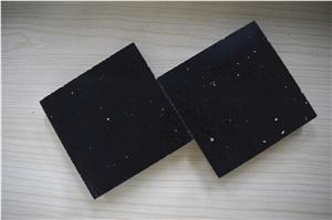Shining Black Quartz Stone Easy-to-clean and Resistant to Stains,Heat and Scratches for Multifamily/Hospitality Projects,Like Flooring&Walling&Countertop&Stairs and Steps
