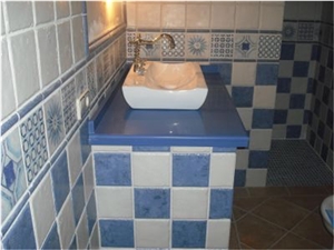 Shining Blue Artificial Quartz Stone for Prefab Countertops Your First Kitchen Countertop Options Nonporous Very Hard Surface More Durable Than Granite Countertops Slab Size 3200*1600 or 3000*1400