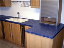 Shining Blue Engineered Quartz Stone Countertop for Kitchen and Bathroom Use Directly from China Manufacturer at Cheap Prices Standard Size 3000*1400mm and 3200*1600mm with Thickness 12/15/20/25/30mm