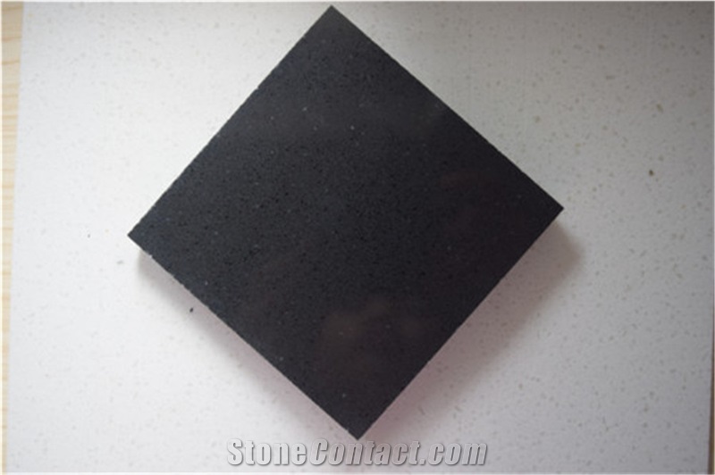 Shining Series Black Quartz Stone Tiles Sustainability in Design for Countertops,An Ideal Material for Kitchen Counter Top Bathroom Vanity Top Easy-To-Clean Resistant to Stains,Heat and Scratches