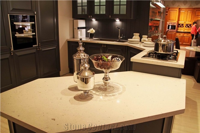 Solid Color Quartz Stone Slab&Tile for Work Tops Table Top Directly from China Manufacturer at Competitive Prices Standard Size 3000*1400mm and 3200*1600mm with Thickness 12/15/20/25/30mm