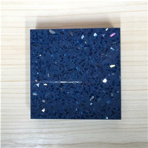 Sparkle Blue Man-Made Quartz Stone Slabs & Tiles Fit for Building & Flooring Especially for Reception Countertop,Work Tops,Reception Desk,Table Top Design,Office Tops