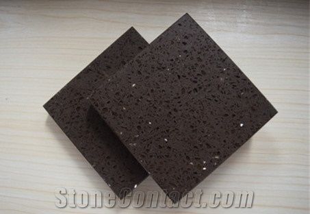Stellar Brown Artificial Quartz Stone Shining Series Cut to Size Corian Stone for Kitchen Counter Top Vanity Top Table Top Design More Durable Than Granite Thickness 2cm or 3cm Easy Clean and Maintain
