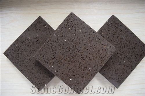 Stellar Brown Artificial Quartz Stone Shining Series Cut to Size Corian Stone for Kitchen Counter Top Vanity Top Table Top Design More Durable Than Granite Thickness 2cm or 3cm Easy Clean and Maintain