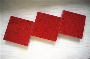 Wholesaler of China Man-made Quartz Stone with ISO/NSF Certificate,Crystal Red Shining Red More Durable Than Granite,No radiation,Environmentally-friendly