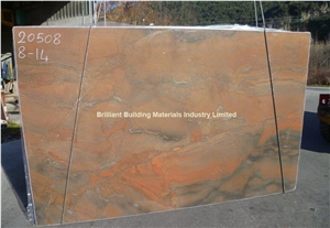 Luxury Brazil Red Quartzite Slab,Brazil Sunset Red Quartzite