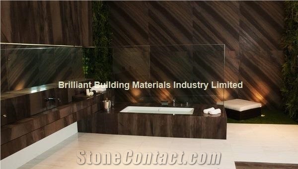 Luxury Elegant Dune Quartzite Vanity Top & Surroundings, Brown Quartzite Bath Tops