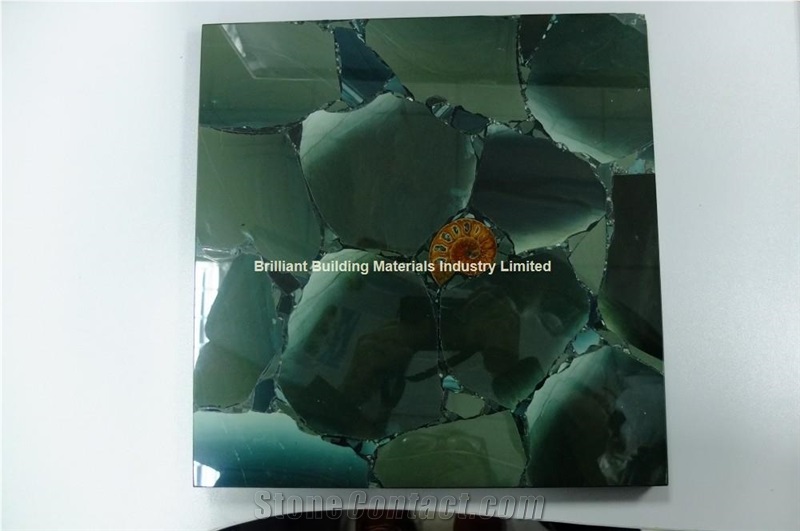 Semiprecious Stone Lotus Green Tiles