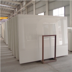 Popular New Product Construction Material White Nano Crystallized Glass Stone Polished Decorative Big Size Wall Panels and Floor Tiles