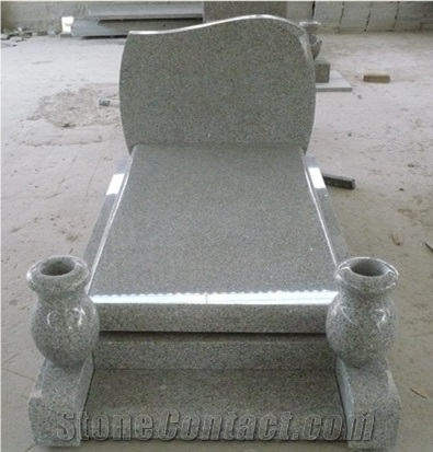 G603 Light Grey Granite Tombstone, G603 Granite Slant Grave