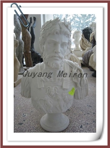 Western Man Marble Head Bust Statue, Fangshan White Marble Statues Western Man Marble Head Bust Statue, Fangshan White Marble Statues