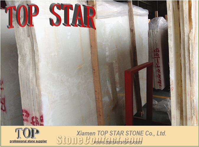 2015 New Iran Golden White Onyx Marble Slab
