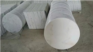 Chinese Guangxi White Marble Round Bistro Tables Chinese Guangxi White Marble Round Bistro Tables