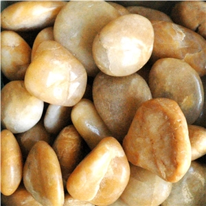 Half Polished Yellow Landscape Pebble/ River Stone