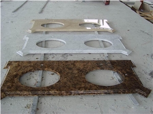 High Polishe Doubble Sinks Natural Marble Vanity Tops Bathroom Counterops