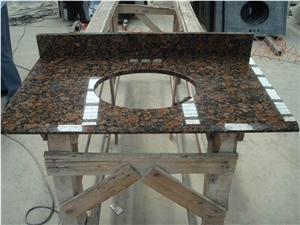 High Polished Single Sink Baltic Brown Granite Bath Top & Vanities High Polished Single Sink Baltic Brown Granite Bath Top & Vanities