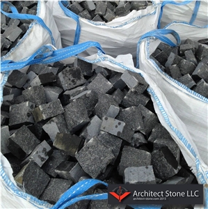 Black Gabbro Cube Stone,Cobble Exterior