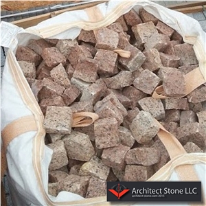 Red Granite Cube Stone,Cobble Exterior