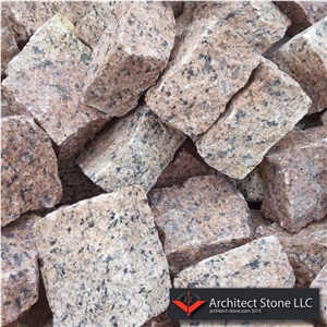 Red Granite Cube Stone,Cobble Exterior