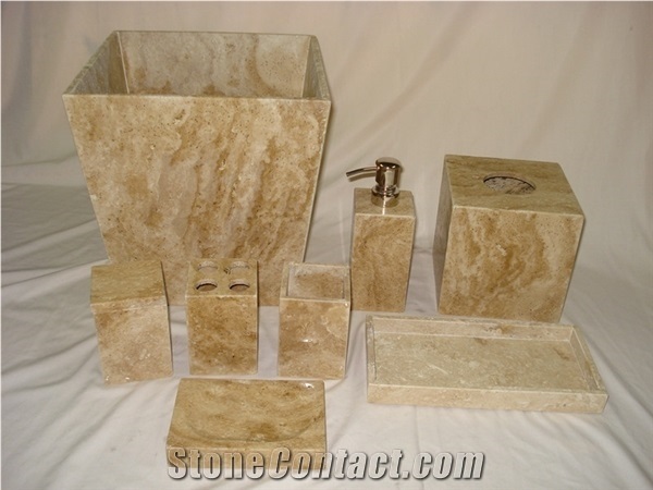 Beige Limestone Bathroom Accessories,Bathroom Sets