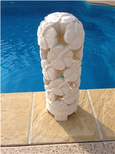 Beige Limestone Flower Hollow Carved Art Light Lamps/Lanterns