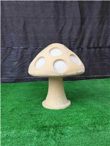 Beige Limestone Light Lamps,Art Flower Sculptured Lanterns,Garden Lamps/Lanterns