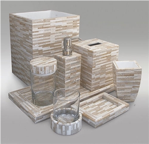 Blue Glass Mosaic Bath Accessories/Sets