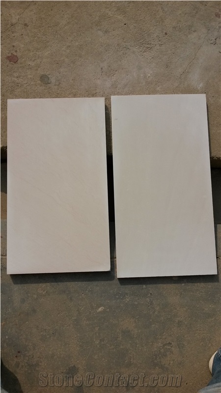 Yunan White Sandstone Polished Tiles, China White Sandstone