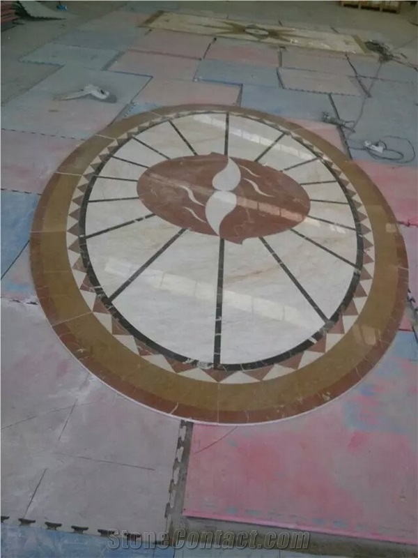 China Round Marble Water Jet Medallion Flooring