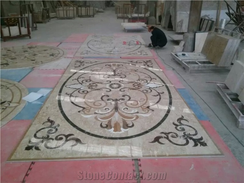 China Round Marble Water Jet Medallion Flooring