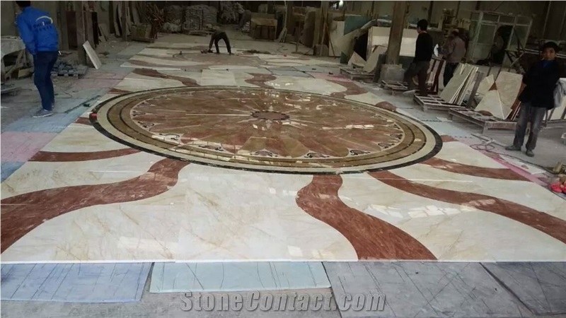 China Round Marble Water Jet Medallion Flooring