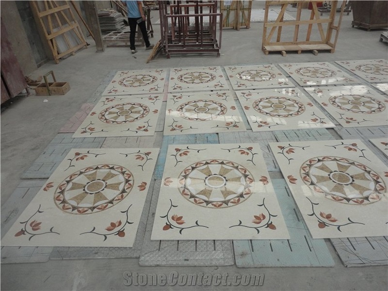 Marble Water Jet Floor Medallion Square Medallions