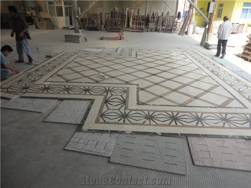 Marble Water Jet Floor Medallion Square Medallions