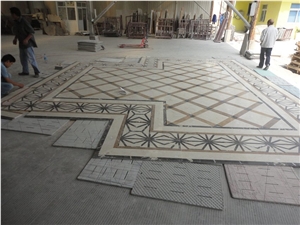 Marble Water Jet Floor Medallion Square Medallions