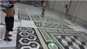 Marble Water Jet Floor Medallion Square Medallions
