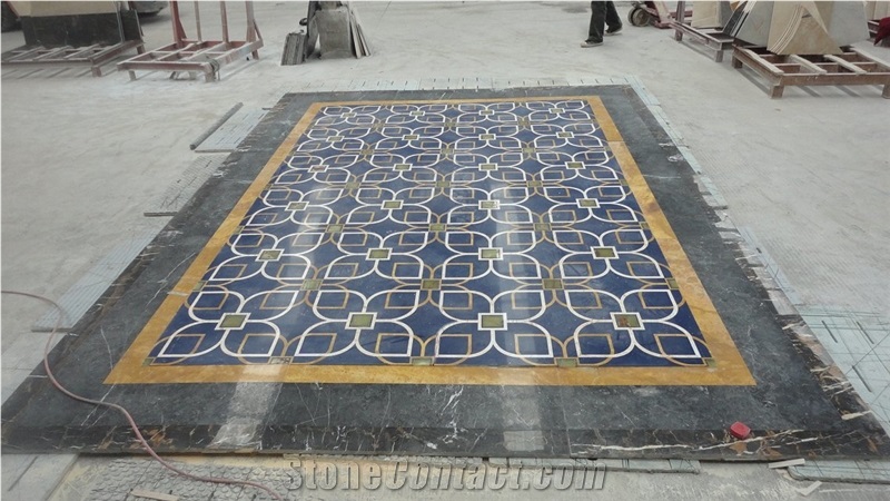 Marble Water Jet Floor Medallion Square Medallions