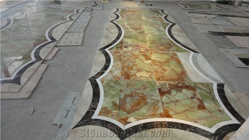 Marble Water Jet Floor Medallion Square Medallions