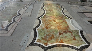 Marble Water Jet Floor Medallion Square Medallions