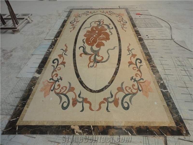 Square Marble Water Jet Medallion
