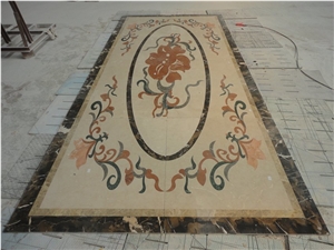 Square Marble Water Jet Medallion