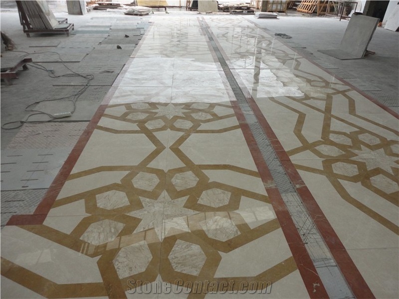 Square Marble Water Jet Medallion