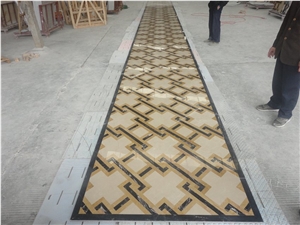 Square&Rough Multicolor Marble Waterjet Medallion Square&Rough Multicolor Marble Waterjet Medallion