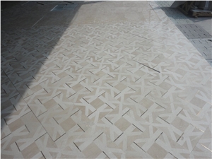 Square&Rough Multicolor Marble Waterjet Medallion