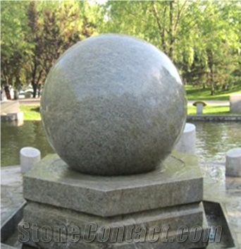 China Grey Granite Natural Decorative Garden Stone Ball, Fountain Sphere Ball