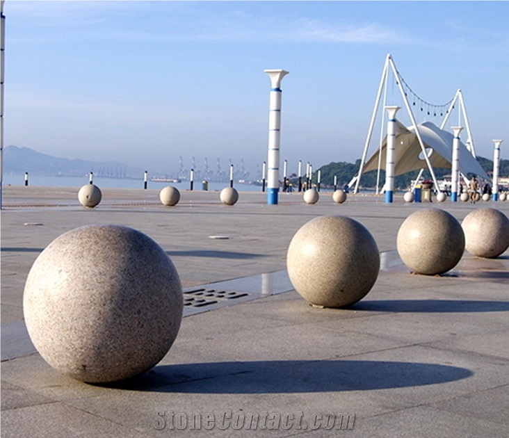 China Grey Granite Natural Decorative Garden Stone Ball, Fountain Sphere Ball