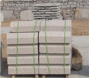 G368 Cheap Red Granite Curbstones, Road Stones