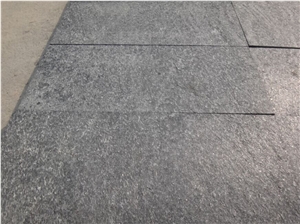 China Black Flamed Quartzite Tiles & Slabs, Natural Stone