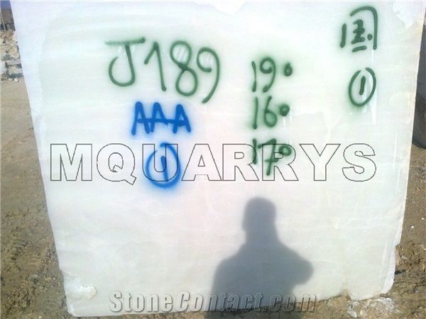 Snow White Onyx Block, Iran White Onyx