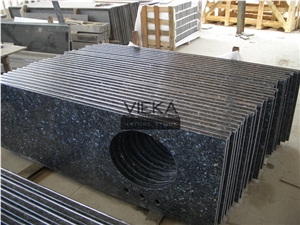 Blue Pearl Granite Bathroom Countertops,Bathroom Vanity Tops, Labrador Chiaro,Labrador Claro Hell,Ljus Labrador,Perla Azurro,Stalaker Cut-Out Laminated Bullnose
