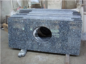 Blue Pearl Granite Bathroom Countertops,Bathroom Vanity Tops, Labrador Chiaro,Labrador Claro Hell,Ljus Labrador,Perla Azurro,Stalaker Cut-Out Laminated Bullnose